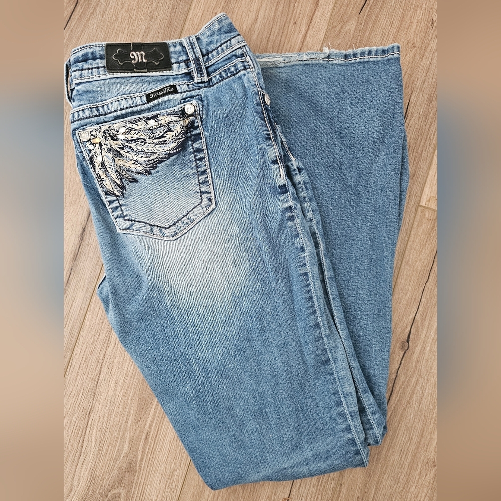 Miss Me Jeans with Pocket Tear - Perfect for Craft or Upcycling Projects